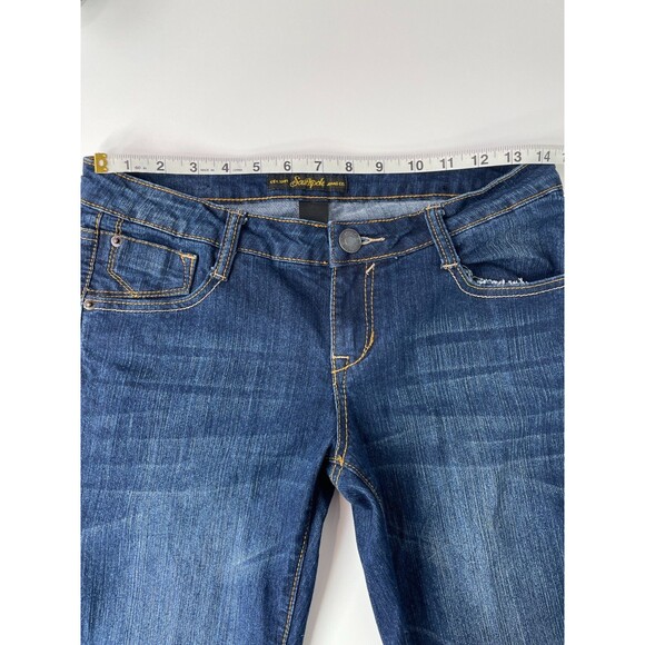 Southpole Jeans Womens Size 7 (28x29) Low Rise Y2K Jeans Studded Pockets Bootcut - Picture 10 of 15